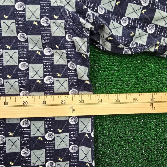 Natural Issue Polo Shirt Mens XL Blue Short Sleeve Abstract Geometric Golf‎ AOP - Picture 3 of 6